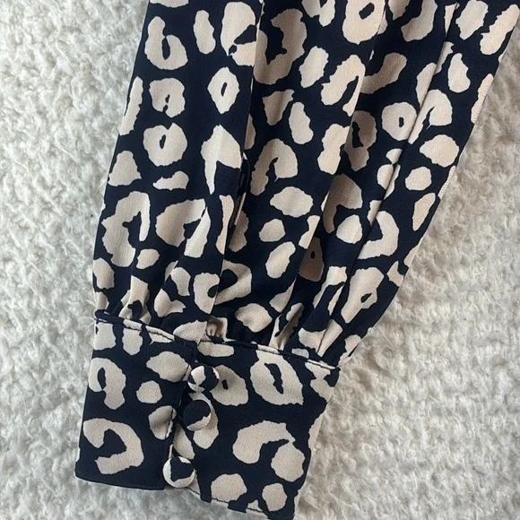 NWT Jessica Howard Womens Leopard Print Ruched Long Sleeve Midi Dress Size 6 - Picture 12 of 15